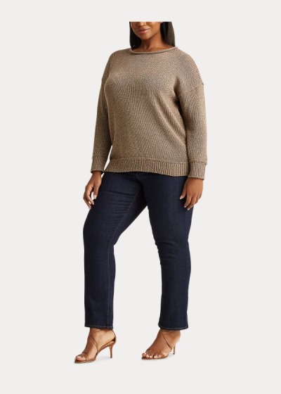 Ralph Lauren Cotton-Blend Striktrøje Dame Danmark (GQROS8329)